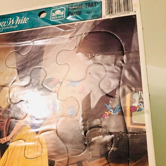 Vintage Golden Frame Tray Puzzles Barbie and Snow White and the Seven Dwarfs - Picture 13 of 16